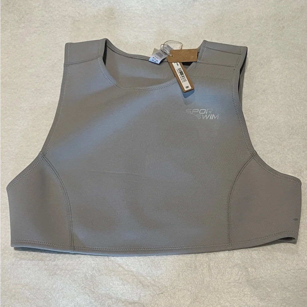 SKIMS Sport Swim Top Chrome Color